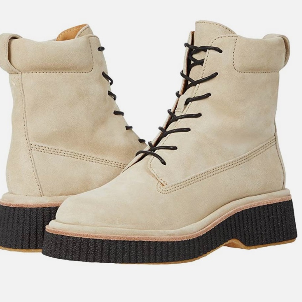 Rag & bone sloane suede combat boot in Paloma beige